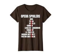 Opera Spoiler Tosca She Dies Latraviata Madame Butterflies T-Shirt, Women, Brown, Medium