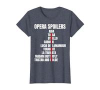 Opera Spoiler Tosca She Dies Latraviata Madame Butterflies T-Shirt, Women, Heather Blue, Small