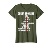 Opera Spoiler Tosca She Dies Latraviata Madame Butterflies T-Shirt, Women, Olive Green, XX-Large