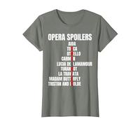 Opera Spoiler Tosca She Dies Latraviata Madame Butterflies T-Shirt, Women, Olive Heather, Medium