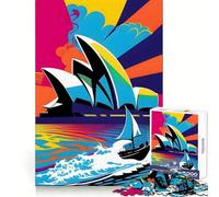 Opera Sydney Colors PopArt 1000 Pieces Jigsaws Adults Puzzles Gifts Boost Memory Mental Relax Premium Cut Warm Surprise (38x52cm)