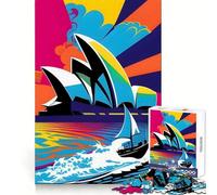 Opera Sydney Colors PopArt Hard Jigsaw Puzzle for Adults 1000 Pieces Memory Lift Easy Leisure Image Assembly Artistic Gift (38x26cm)