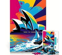 Opera Sydney Colors PopArt Hard Jigsaw Puzzle for Adults 1000 Pieces Memory Lift Easy Leisure Image Assembly Artistic Gift (38x26cm)