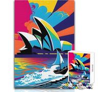 Opera Sydney Colors PopArt Jigsaw for Adults1000 Pieces Interactive Learning Fun Activity Heartwarming Memorable Present Size 50x75cm