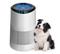 Operan Air Purifier Allergy Home Bedroom Office, HEPA Air filter smoke pet scale odor 0.3µm Sleep mode blue ambient light strip scented sponge 22dB MR2566 white