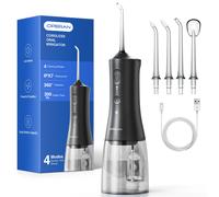 Operan Water Flossers for Teeth Cordless, 300ML Oral Irrigator Rechargeable Electric Flosser with 4 Modes 4 Jet Tips IPX7 Waterproof Dental Water Flo