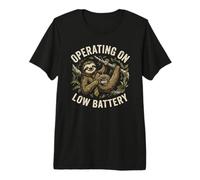 Operating On Low Battery Funny Office Worker Burnout Premium T-Shirt