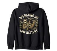 Operating On Low Battery Funny Office Worker Burnout Zip Hoodie
