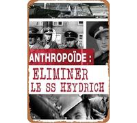 Operation Anthropoid - Eliminate the SS Heydrich Film Movie Poster Retro Metal Tin Sign Wall Home Wall Art Metal Tin Sign,cave,bar,Club, Metal Tin Sign 8x12 Inches