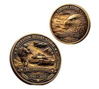 Operation Desert Storm 35th Anniversary Commemorative Coin, Persian Gulf War Veteran Challenge Coin, Patriotic Military Honor Service Coin Gift for Veterans (1pc-a)