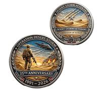 Operation Desert Storm 35th Anniversary Commemorative Coin, Persian Gulf War Veteran Challenge Coin, Patriotic Military Honor Service Coin Gift for Veterans (1pc-b)