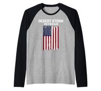 Operation Desert Storm Persian Gulf War Veteran Grandpa Dad Raglan Baseball Tee