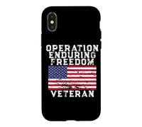 Operation Enduring Freedom Veteran - Vintage US Flag Case for iPhone X/XS