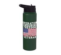 Operation Enduring Freedom Veteran - Vintage US Flag Stainless Steel Insulated Water Bottle