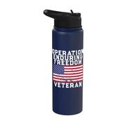 Operation Enduring Freedom Veteran - Vintage US Flag Stainless Steel Insulated Water Bottle
