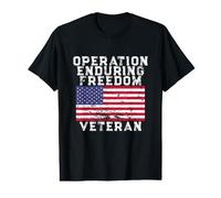 Operation Enduring Freedom Veteran - Vintage US Flag Value Graphic T-Shirt