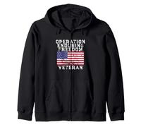 Operation Enduring Freedom Veteran - Vintage US Flag Zip Hoodie