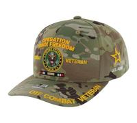 Operation Iraqi Freedom Veteran Hat for Men Official Licensed US Army OIF Combat Veterans Adjustable Cap, Multicolor, One size