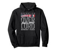Operation Overlord Flags Normandy France June 6, 1944 Aged Pullover Hoodie