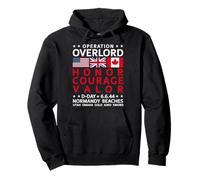 Operation Overlord Honor Courage Valor D-Day June 6, 1944 Pullover Hoodie