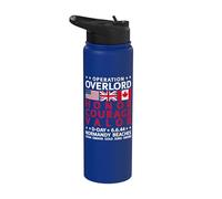 Operation Overlord Honor Courage Valor D-Day June 6, 1944 Stainless Steel Insulated Water Bottle