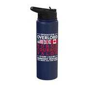 Operation Overlord Honor Courage Valor D-Day June 6, 1944 Stainless Steel Insulated Water Bottle