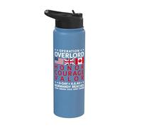 Operation Overlord Honor Courage Valor D-Day June 6, 1944 Stainless Steel Insulated Water Bottle