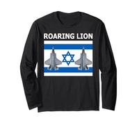 Operation Roaring Lion Israeli Flag Stealth Fighter Jet Long Sleeve T-Shirt