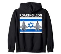 Operation Roaring Lion Israeli Flag Stealth Fighter Jet Zip Hoodie