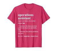 Operations Assistant Funny Dictionary Definition T-Shirt, Men, Red Heather, X-Large