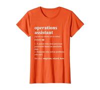 Operations Assistant Funny Dictionary Definition T-Shirt, Women, Orange, X-Small