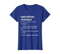 Operations Assistant Funny Dictionary Definition T-Shirt, Women, Royal Blue, X-Small