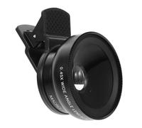 Operitacx 0.45x Wide Angle Macro Phone Camera Lens Clip for Phones and Tablets, Aluminium Alloy and Optical Glass Dual-use Lens to Expand the Field of View, Black