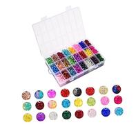 Operitacx 1 Box Crackle Glass Beads Box for Jewelry Making Small Glass Beads for Bracelet Charms DIY Crafts and Stringing Accessories
