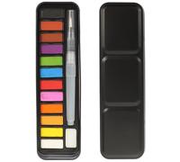 Operitacx 1 Box Watercolor Paint Set with 12 Solid Pigments in Metal Box, Safe and Suitable for Professional Watercolor Painters, Includes Colors Mixing Card for Painting and DIY