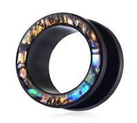 Operitacx 1 Pair Acrylic Ear Expanders 6mm Lightweight Black Ear Tunnels Plugs for Men and Women Allowing Skin to Breathe Fashion Creative Delicate Design