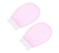 Operitacx 1 Pair Exfoliating Gloves Body Massage Gloves Plant Fibres Material Easy to Clean Pink Bathing Accessories for Women Shower Supplies