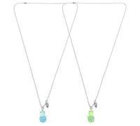 Operitacx 1 Pair Glow in The Dark Turtle Pendant Necklace for Couples with Magnetic Heart Charm, Easy to Wear Romantic Resin Jewelry, Valentine's Day Or Birthday
