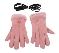 Operitacx 1 Pair Heated Gloves for Women with Advanced Heating Technology and Waterproof Leather Design, Coral Fleece Lining for Winter Outdoor Activities like Cycling and Fishing,