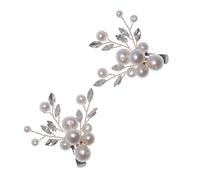 Operitacx 1 Pair Rhinestone Shoe Clips for Women Handmade Decorative Shoe Buckles with Pearls and Abs Iron Material Suitable for Sandals at Prom Evening Party Or Occasions