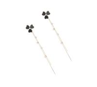 Operitacx 1 Pair Silver Clover Tassel Earrings for Women, Long Dangle Ear Pendants with and Skin-friendly Design, for Bridal Shawls and Scarves