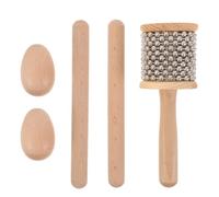 Operitacx 1 Set Claves Musical Instrument: Latin Percussion Set, Percussion Egg Shaker & Musical Sticks, Wooden Cabasa Instrument for Latin Performance Rhythm Training