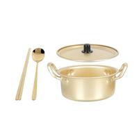 Operitacx 1 Set Korean Ramen Pot Soup Stockpot Ramen Pan Korean Fire Stew Pots with Lids Ramen Noodle Maker Aluminum Pots for Cooking Ramyun Pot Warmer Pot Large Yellow Aluminum Kitchen Pot