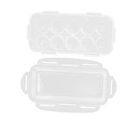 Operitacx 10-compartment Covered Egg Storage Box Refrigerator Organizer Portable Multi-grid Egg Carrier Case for Household Food Preservation