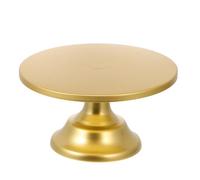 Operitacx 10 Inch Cake Stand, Gold Metal Wedding Cake Stand, Antique Round Cake Display Stand, Cardboard Cake Stand Cupcake Stand Dessert Cake Plate for Wedding Birthday Party