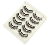 Operitacx 10 Pairs Black Fiber False Eyelashes for Women Dramatic Long Curl Makeup Enhancement Highlight Appearance for Photo Taking and Christmas