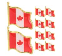Operitacx 10 Pcs Maple Leaf Brooch Pins Canada Flag Lapel Pins Lightweight Brooches Resistant to Fading for Hat and Bag Canada Day Souvenir
