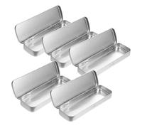 Operitacx 10 pcs Metal Pen Case Iron Pencil Boxes Frosted Single Layer Rectangular Stationery Containers for Students School Supplies Silver