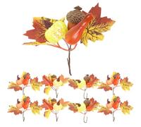Operitacx 10 Pcs Plastic Pumpkin Maple Leaf Decorations for Thanksgiving Harvest Party, Autumn Decor for Home Decoration, Festive Fall Ornament Set