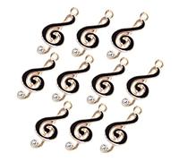 Operitacx 10 pcs Small Music Notes Charms Premium Alloy Metal for DIY Crafting Jewelry Making Bracelets Pendants Earrings Art Supplies Music Lovers